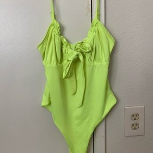 Neon green bodysuit